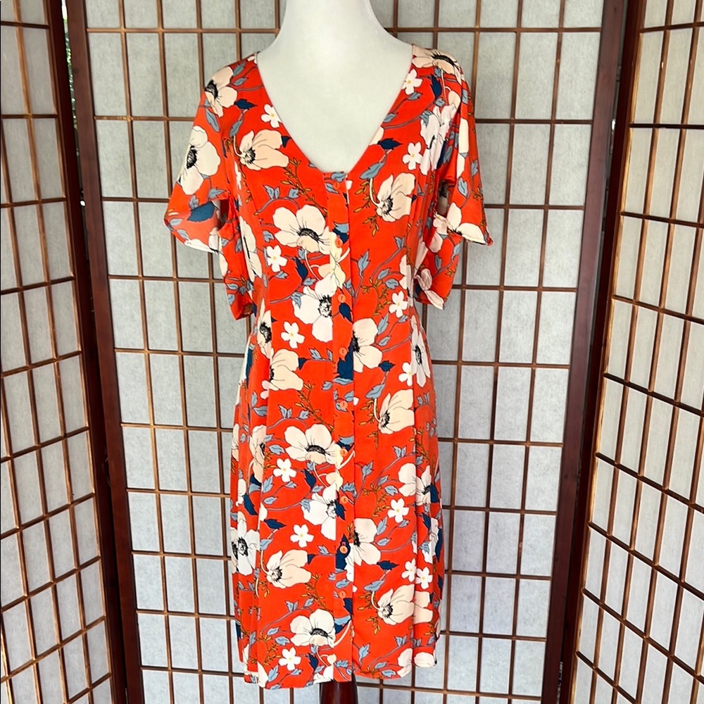 Anthropologie London Rose MP Open Back Dress